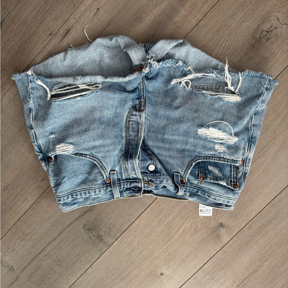 Distressed Denim Shorts